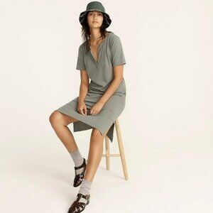 J. Crew NWT Grey Midi Henley T-shirt Dress S